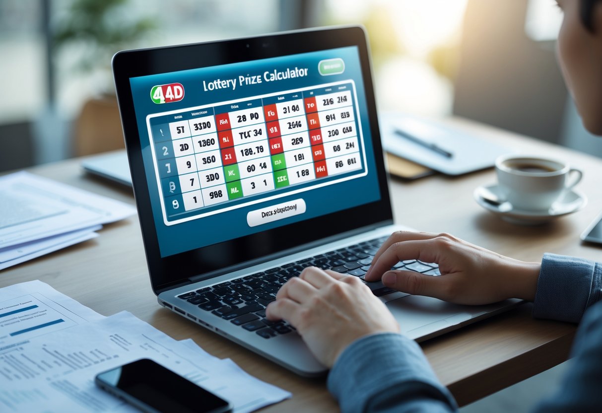 A person using a laptop on a wooden desk with documents, a smartphone, and a coffee cup nearby.